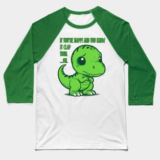 Sad Dinosaur Baseball T-Shirt